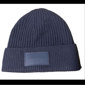 Coach Tonal Navy Beanie